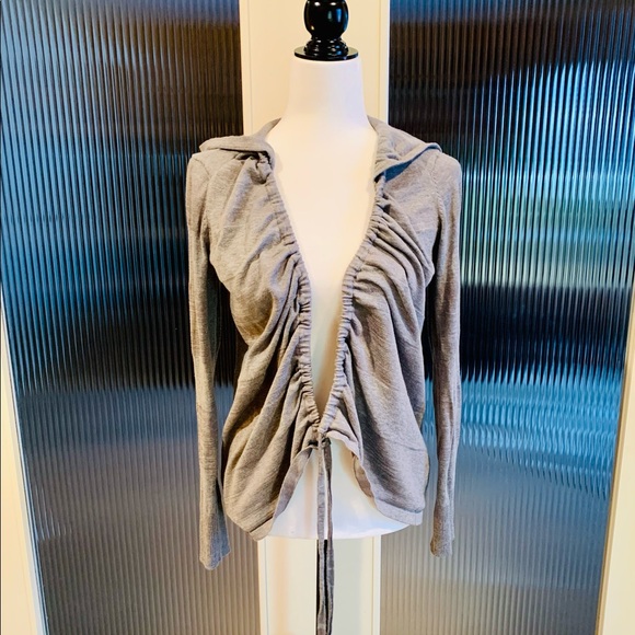 DKNY Petites Drawstring Cardigan Hoodie - Picture 4 of 6